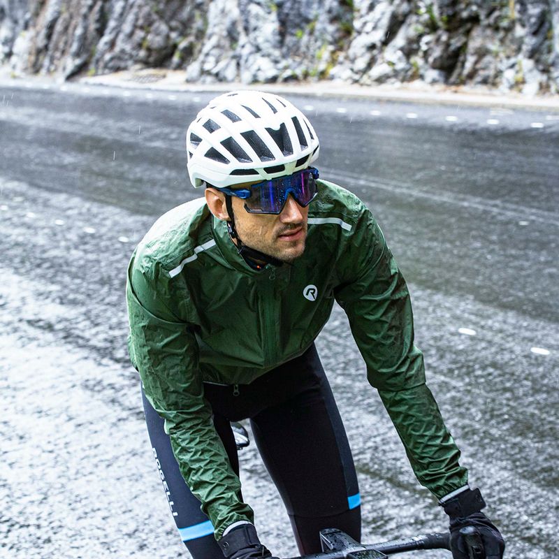 Giacca da ciclismo uomo Rogelli Essential Rain fluorescent army green 6