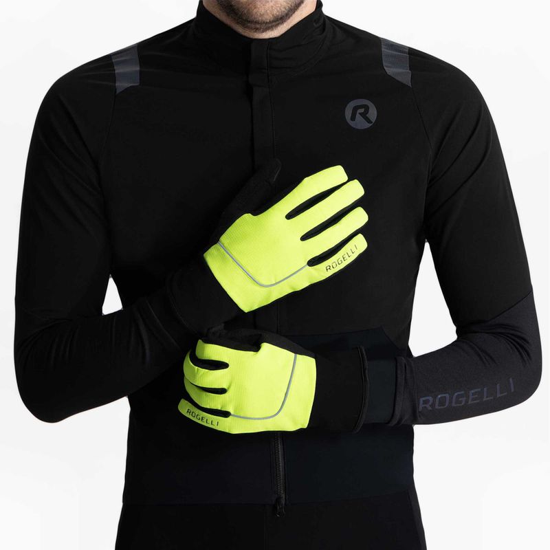 Guanti da ciclismo uomo Rogelli Essential Winter Waterproop fluorescent yellow 2