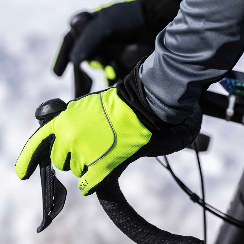 Guanti da ciclismo uomo Rogelli Essential Winter Waterproop fluorescent yellow 6