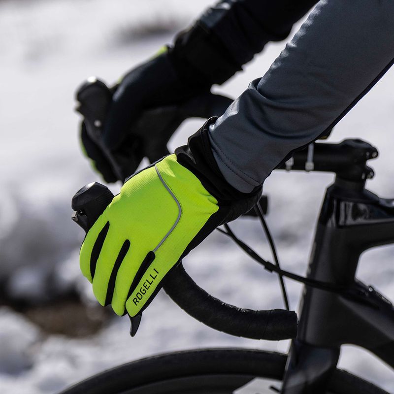 Guanti da ciclismo uomo Rogelli Essential Winter Waterproop fluorescent yellow 7