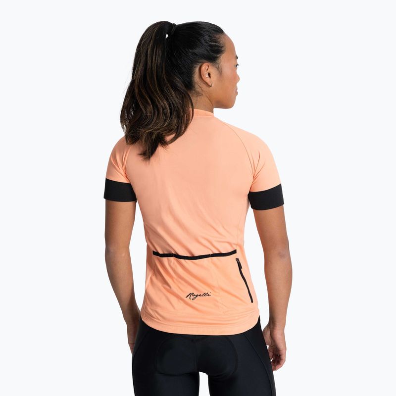 Maglia ciclismo donna Rogelli Modesta corallo/nero 2