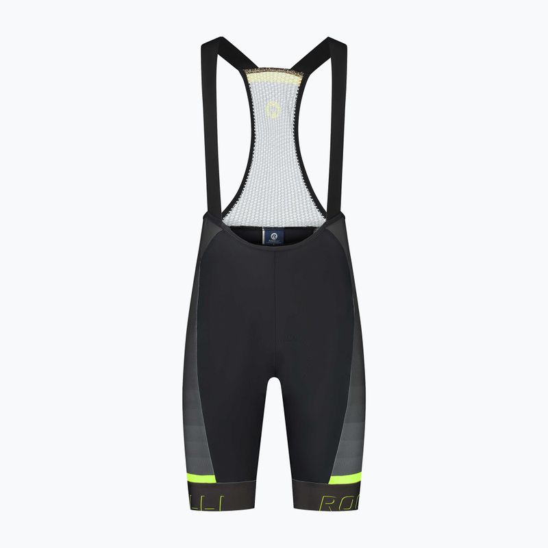 Pantaloncini da ciclismo Rogelli Hero II Bib Short da uomo giallo/grigio/nero 3