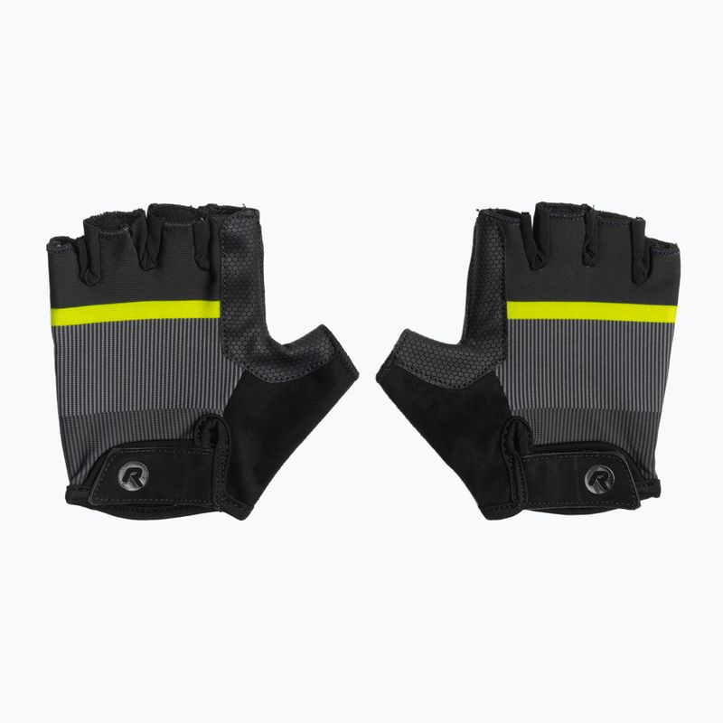 Guanti da ciclismo Rogelli Hero II da uomo nero/fluoro/grigio 2