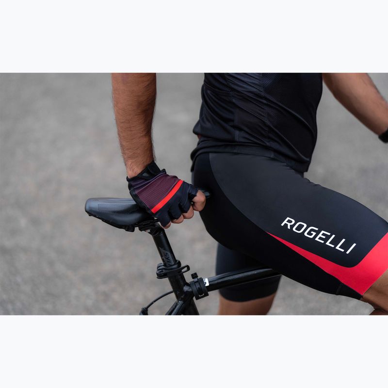 Guanti da ciclismo Rogelli Hero II uomo nero/rosso/bordeaux 4