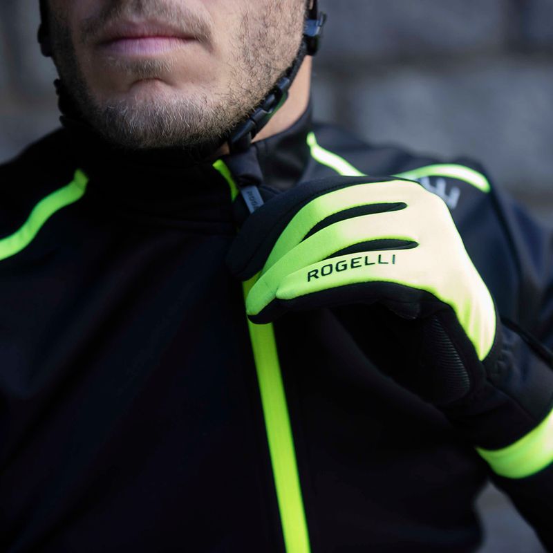Guanti da ciclismo da uomo Rogelli Core II Winter Windproof fluor 4
