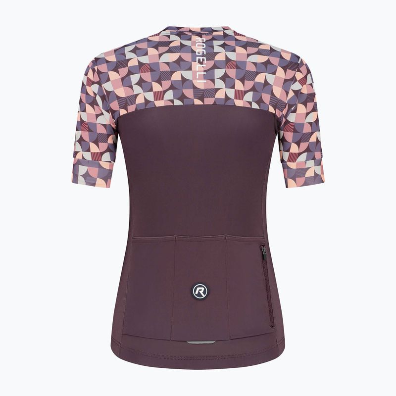 Maglia ciclismo donna Rogelli Essential Graphic bordeaux/corallo 5