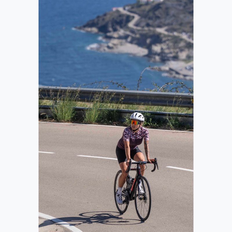 Maglia ciclismo donna Rogelli Essential Graphic bordeaux/corallo 7