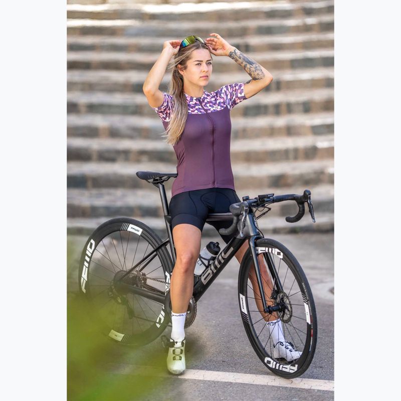 Maglia ciclismo donna Rogelli Essential Graphic bordeaux/corallo 10