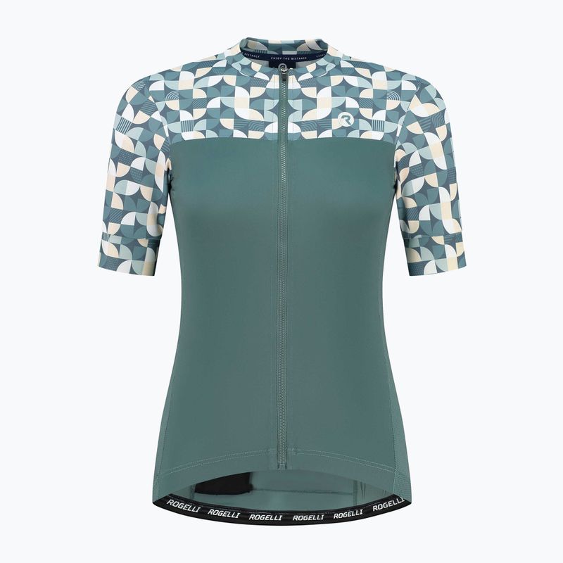 Maglia ciclismo donna Rogelli Essential Graphic menta/giallo 4