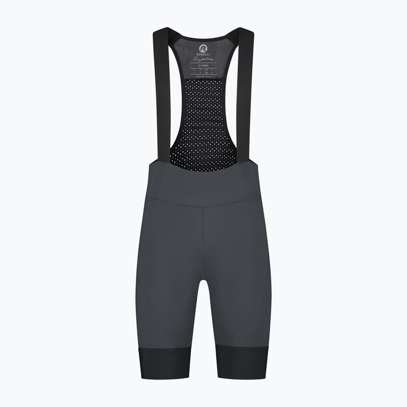 Pantaloncini da ciclismo Rogelli Signature Bib Short da uomo, grigio 8