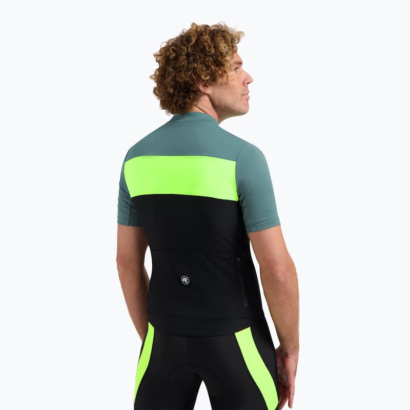 Rogelli Core Block maglia da ciclismo da uomo nero / turchese / giallo fluoro 2