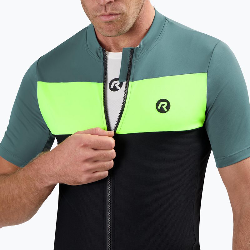 Rogelli Core Block maglia da ciclismo da uomo nero / turchese / giallo fluoro 3