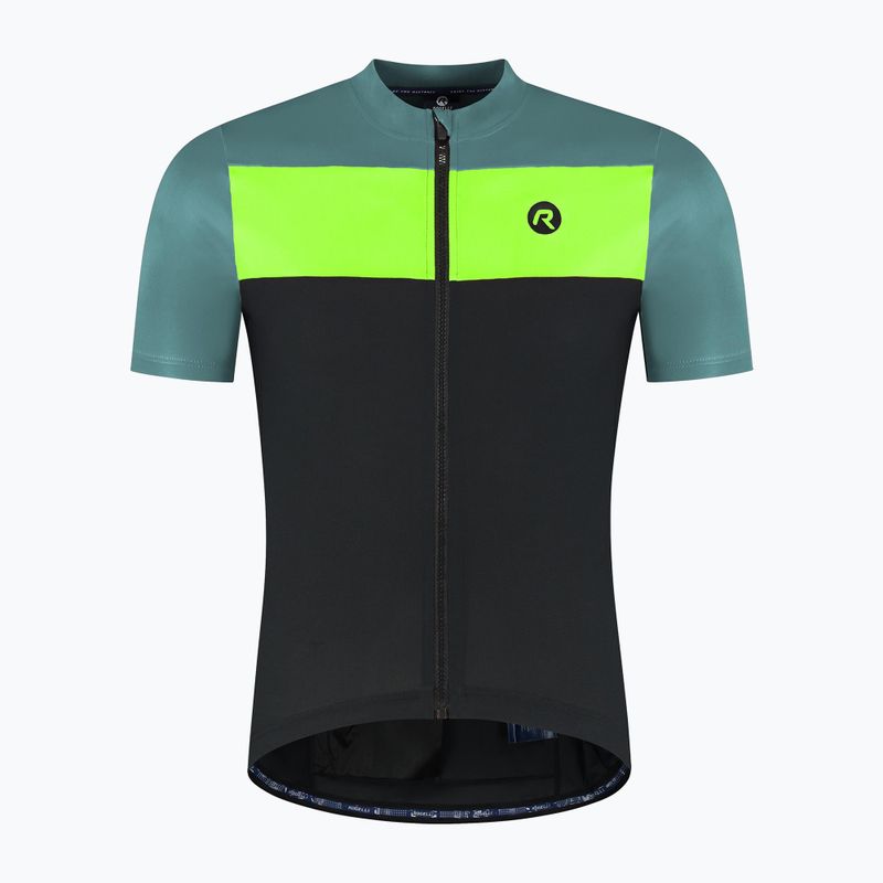 Rogelli Core Block maglia da ciclismo da uomo nero / turchese / giallo fluoro 6