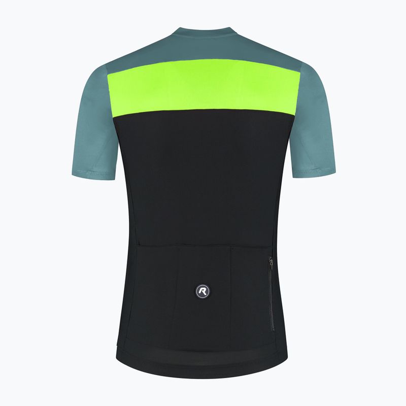 Rogelli Core Block maglia da ciclismo da uomo nero / turchese / giallo fluoro 7