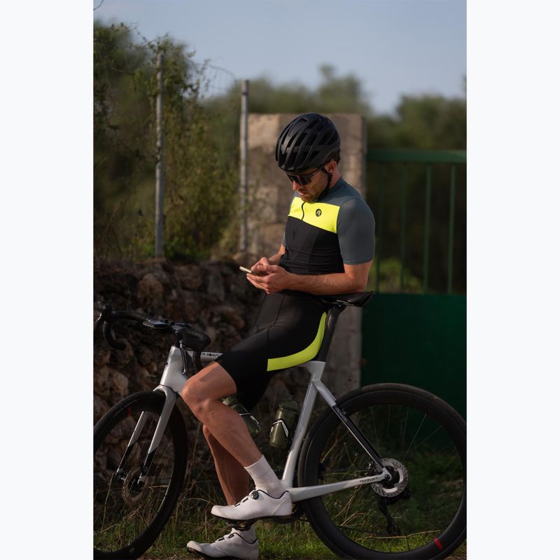 Rogelli Core Block maglia da ciclismo da uomo nero / turchese / giallo fluoro 12