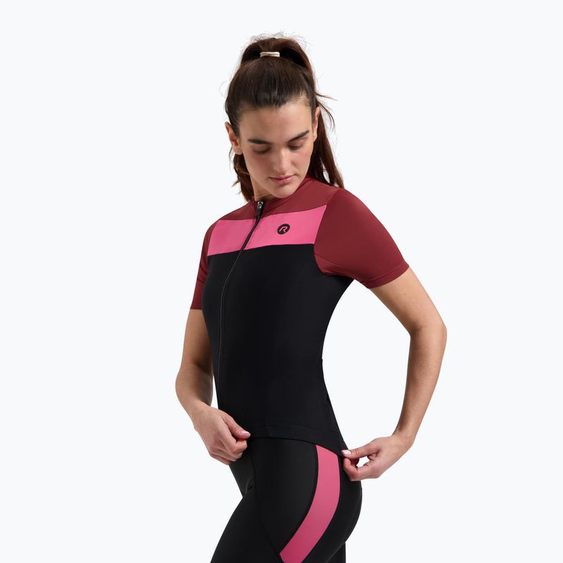 Maglia da ciclismo da donna Rogelli Core Block W black/bordeaux/pink 3