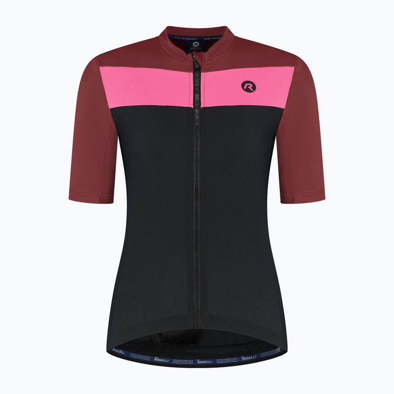 Maglia da ciclismo da donna Rogelli Core Block W black/bordeaux/pink 7