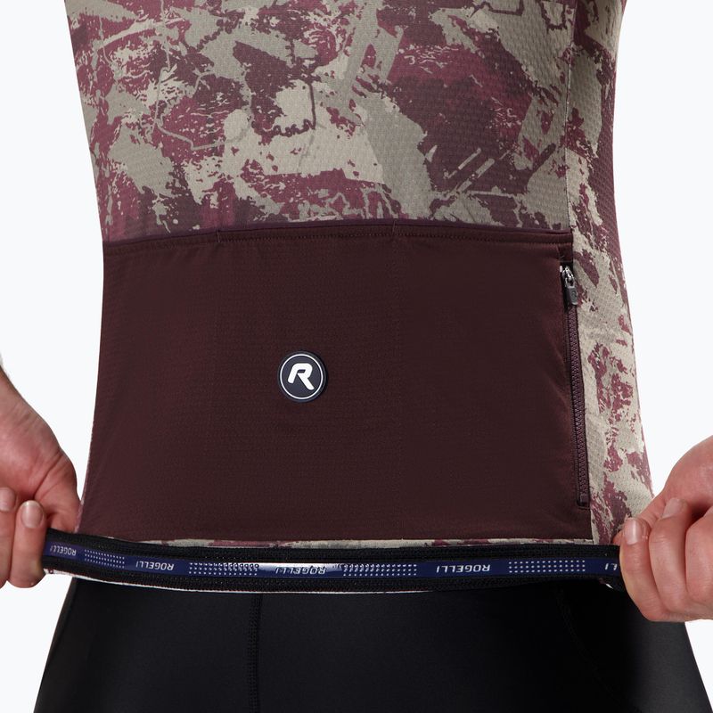 Maglia da ciclismo Rogelli Essential Graphic II uomo taupe / bordeaux 5