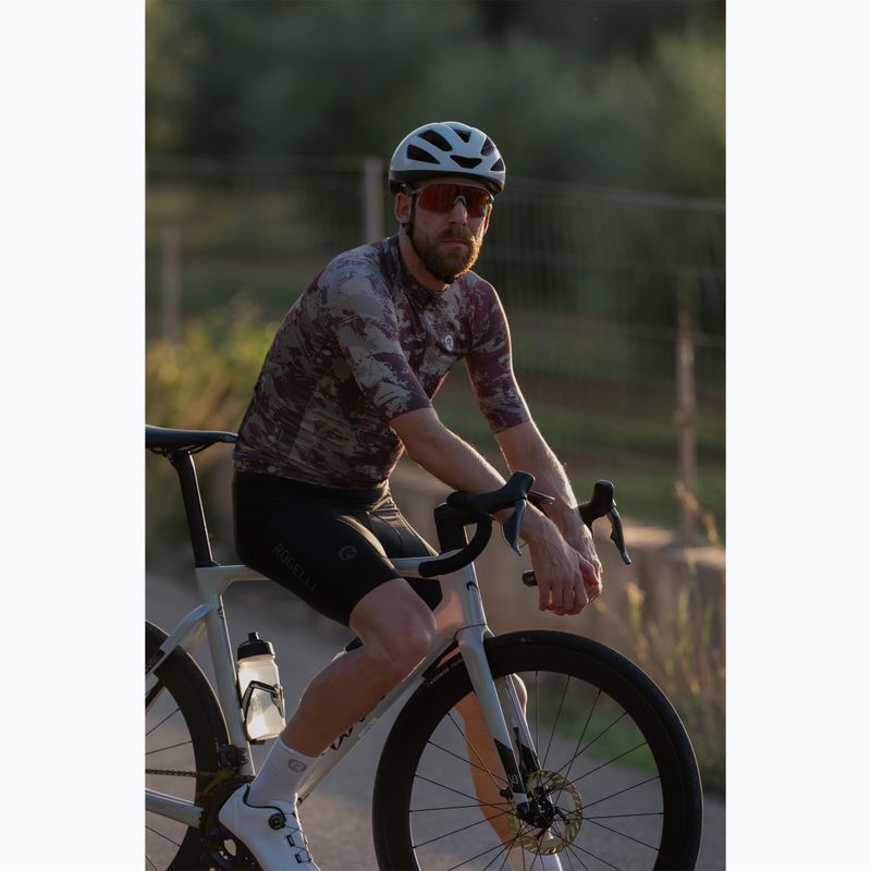 Maglia da ciclismo Rogelli Essential Graphic II uomo taupe / bordeaux 10