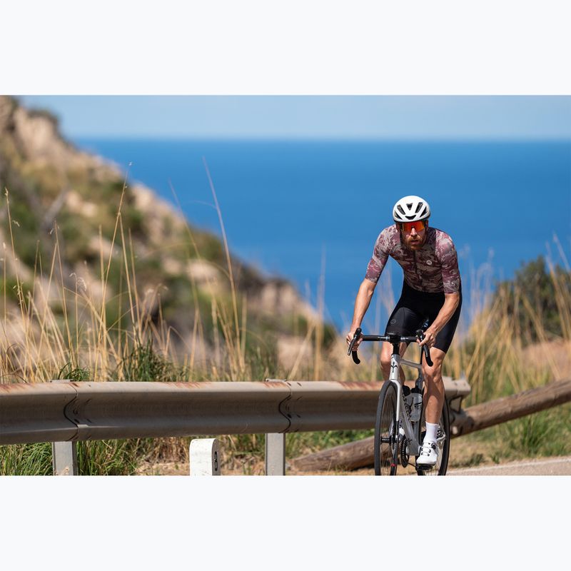 Maglia da ciclismo Rogelli Essential Graphic II uomo taupe / bordeaux 12