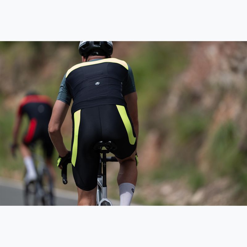Pantaloncini da ciclismo Rogelli Core Bib Short da uomo nero/giallo fluo 9