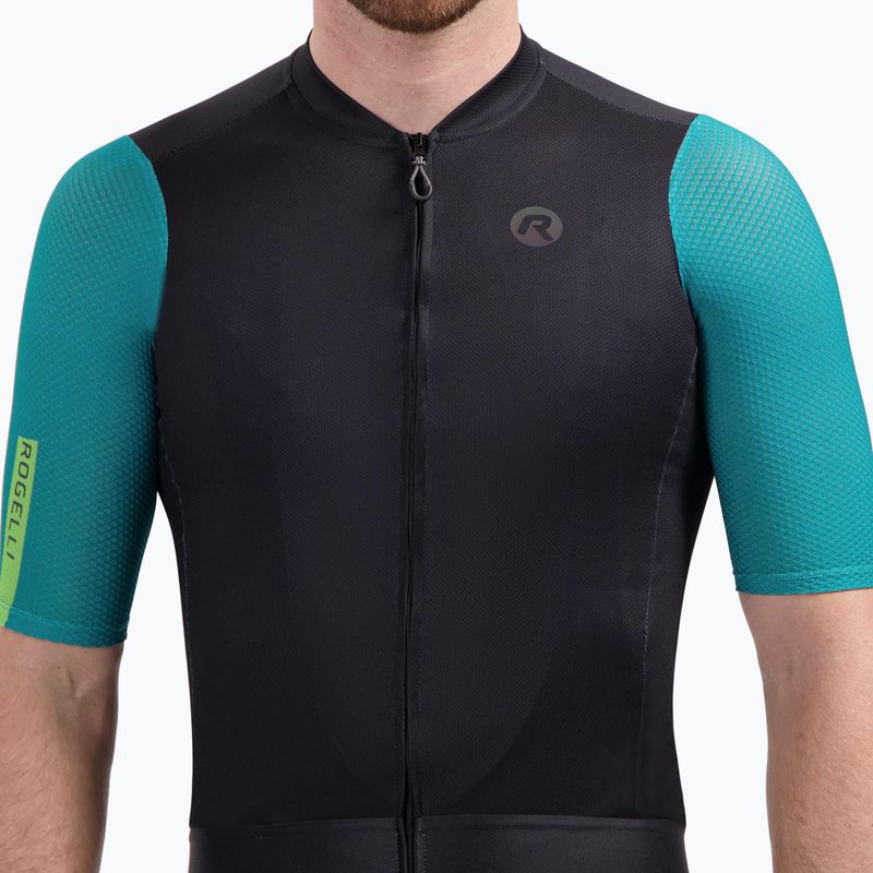 Maglietta da ciclismo da uomo Rogelli Fast black/teal/green 3
