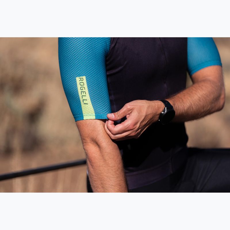 Maglietta da ciclismo da uomo Rogelli Fast black/teal/green 11