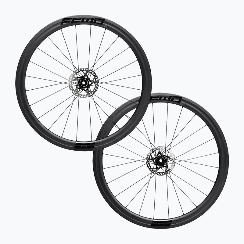 FFWD Carbon Tyro FCC SP 24H/24H DBCL 12 mm TA 11SP Shimano ruote da bicicletta grigie 7