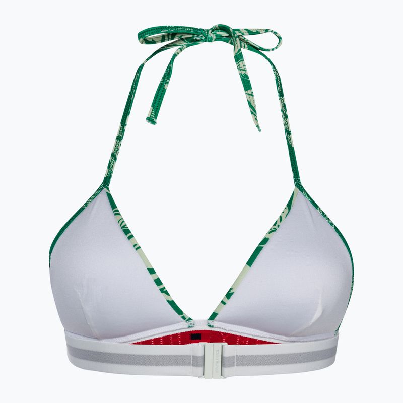 Tommy Hilfiger Triangolo Fisso Stampa Schiuma top costume da bagno colorato verde olimpico tropicale 2