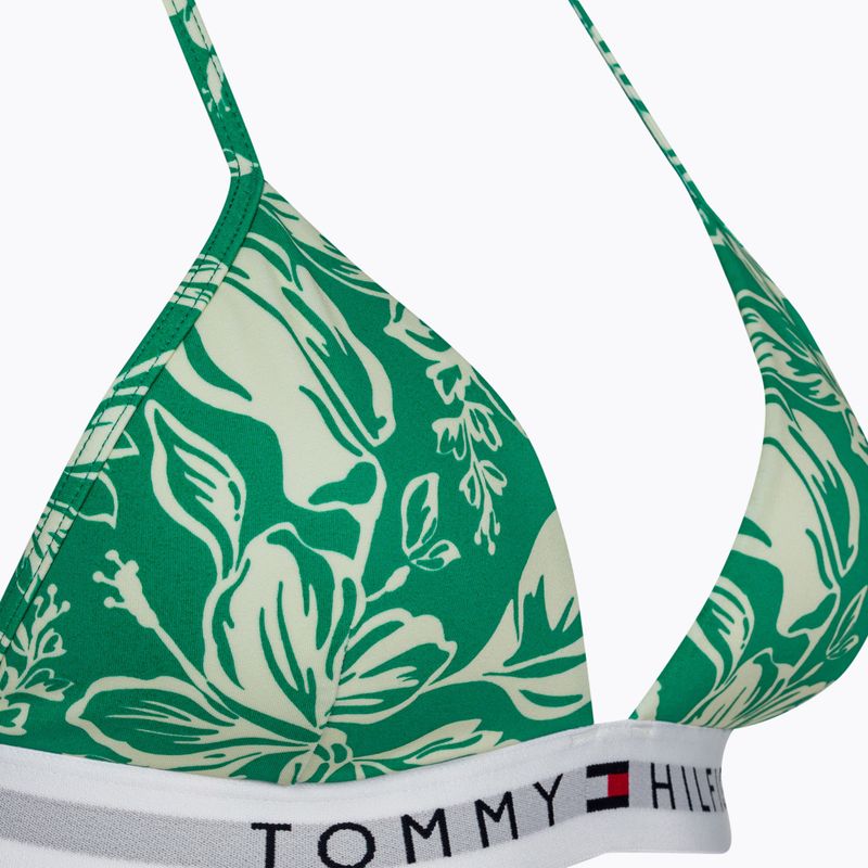 Tommy Hilfiger Triangolo Fisso Stampa Schiuma top costume da bagno colorato verde olimpico tropicale 3