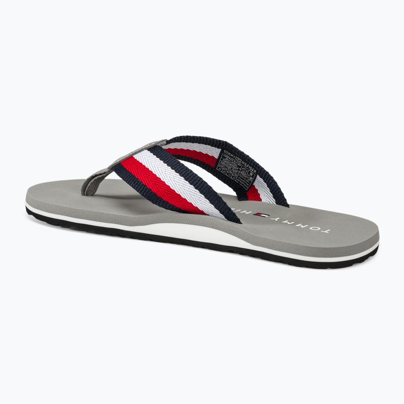 Tommy Hilfiger Corporate Beach Sandal da uomo infradito argento antico 3