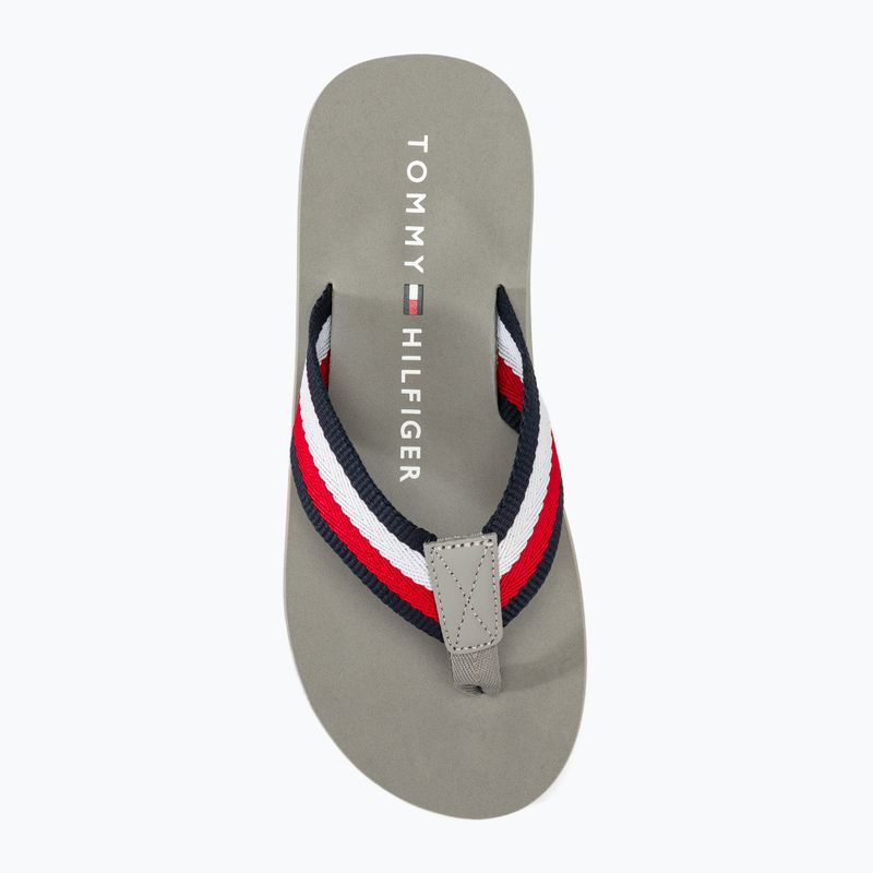 Tommy Hilfiger Corporate Beach Sandal da uomo infradito argento antico 5