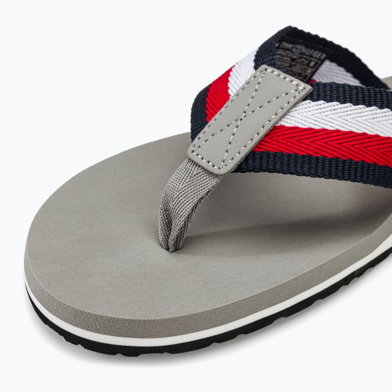 Tommy Hilfiger Corporate Beach Sandal da uomo infradito argento antico 7