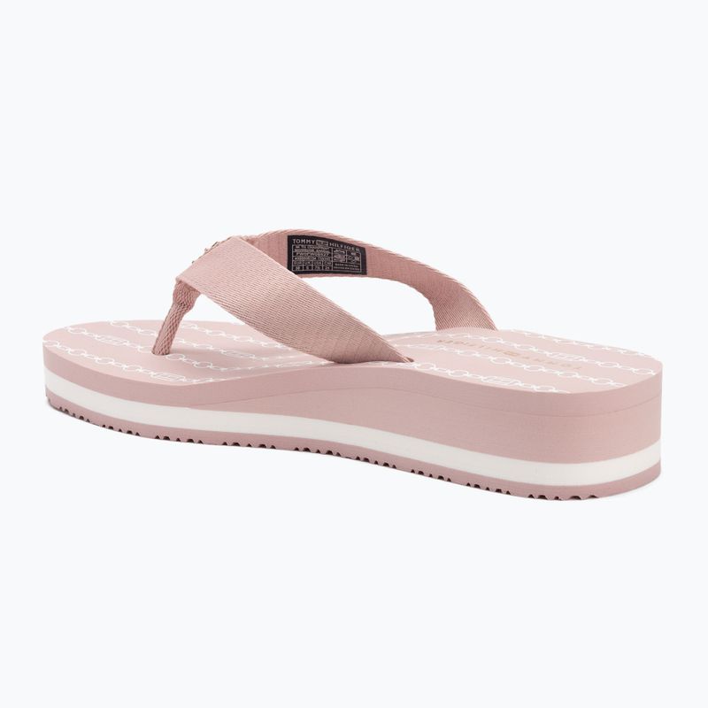 Tommy Hilfiger Donna Im Th Chainprint Midwedge Sandal rosa nebbioso 3