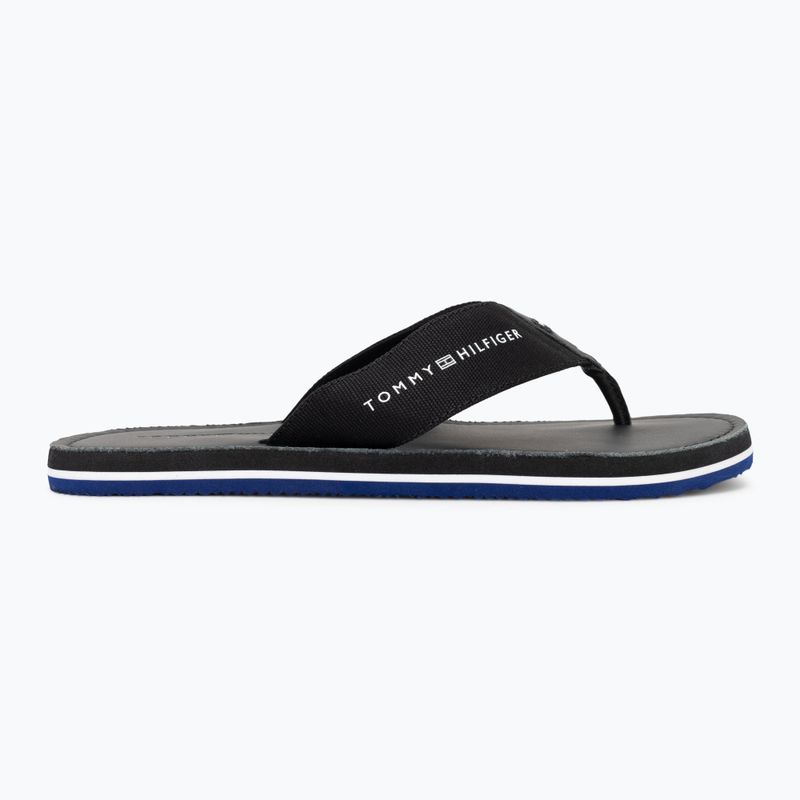 Tommy Hilfiger Uomo Sandalo da spiaggia in pelle nero infradito 2