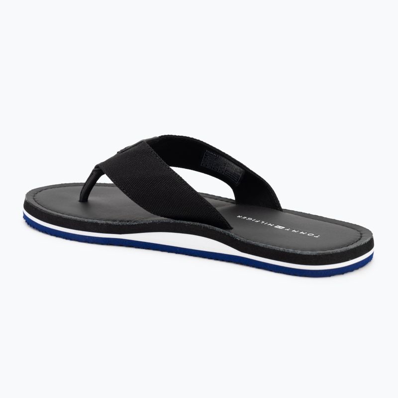 Tommy Hilfiger Uomo Sandalo da spiaggia in pelle nero infradito 3