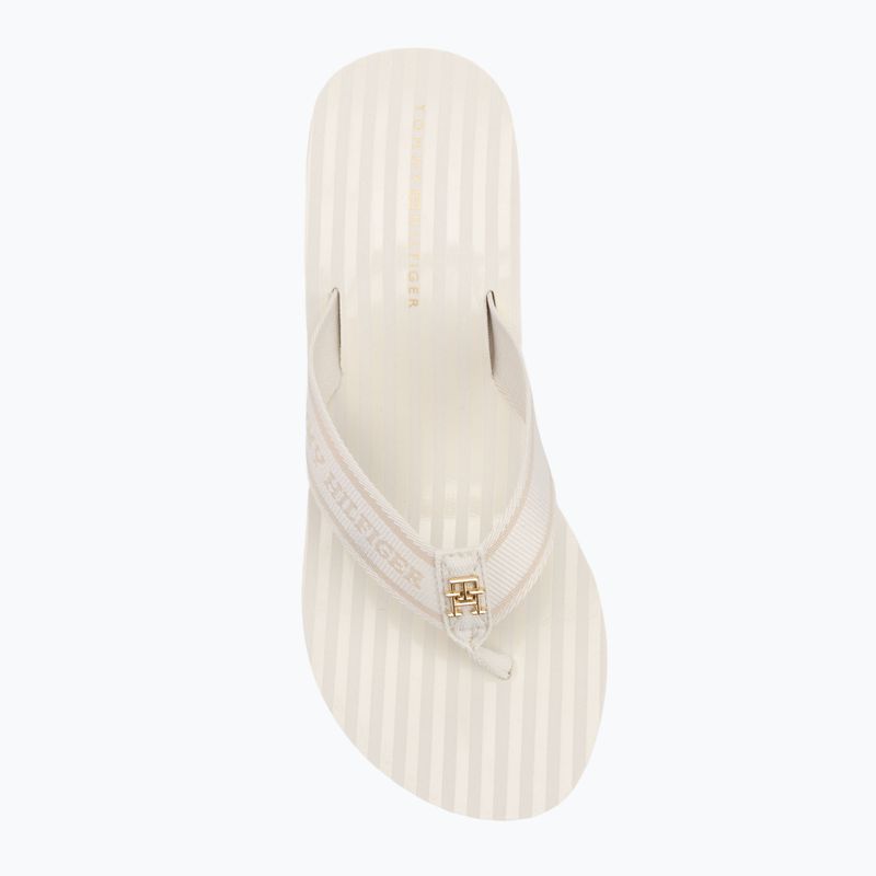 Tommy Hilfiger infradito donna Stripes Wedge Beach Sandal avorio 5