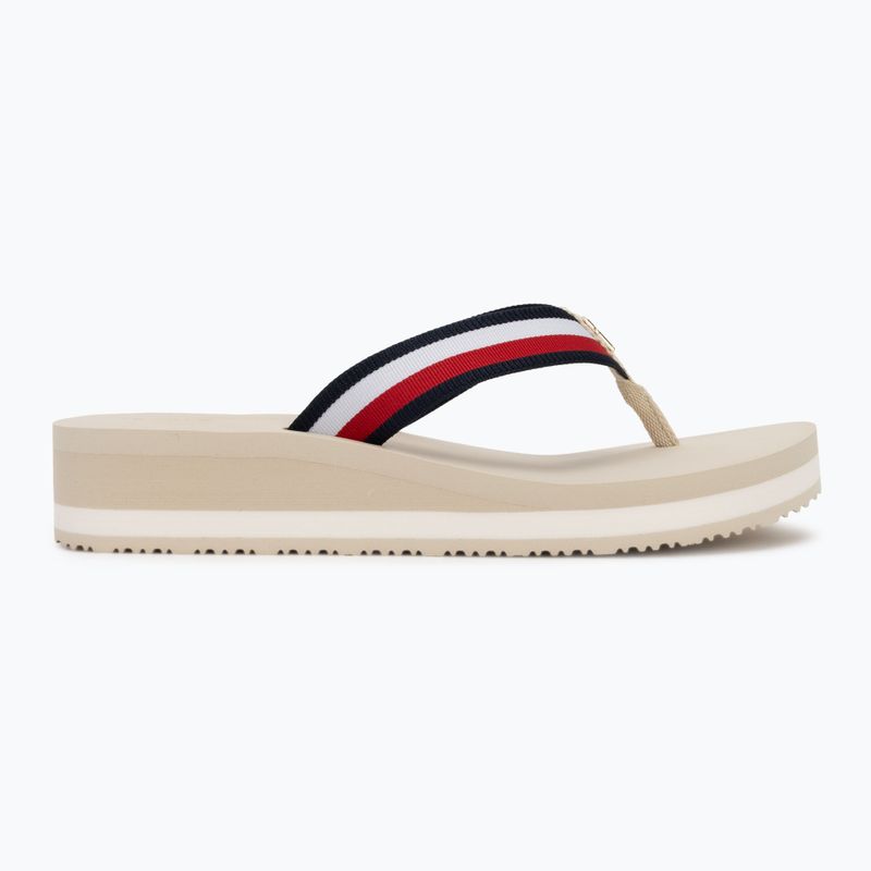 Tommy Hilfiger infradito donna Corp Mid Wedge Beach Sandal muslin 2