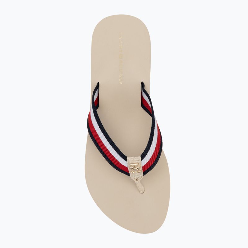 Tommy Hilfiger infradito donna Corp Mid Wedge Beach Sandal muslin 5