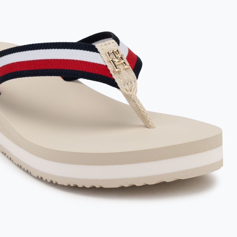 Tommy Hilfiger infradito donna Corp Mid Wedge Beach Sandal muslin 7