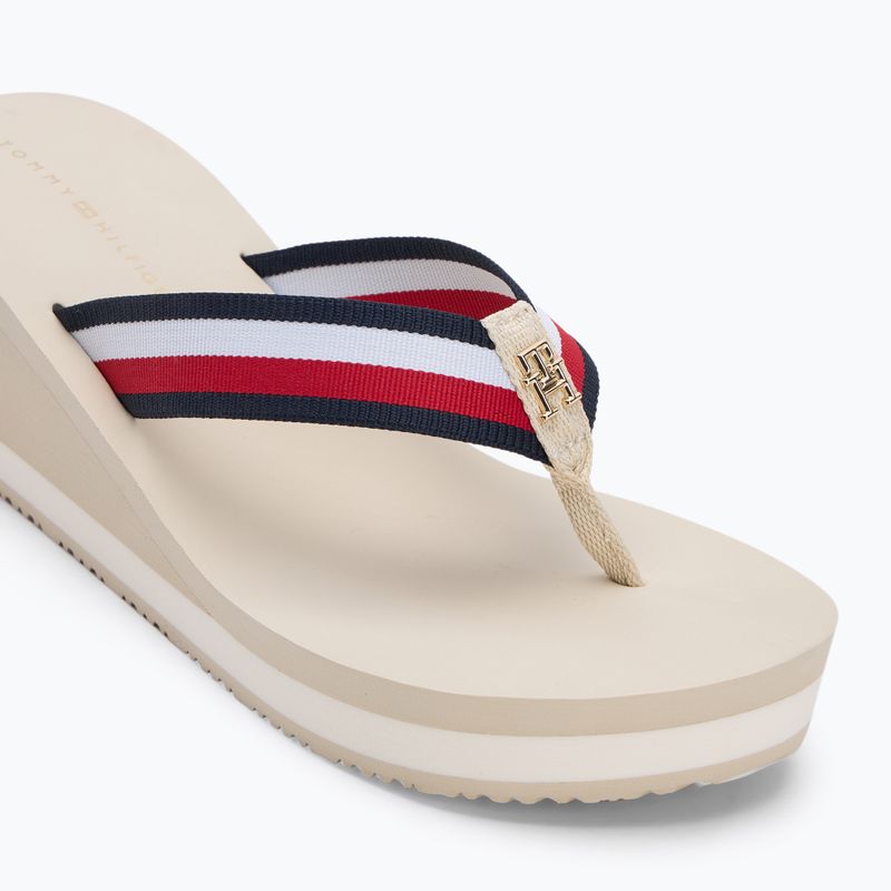 Tommy Hilfiger donna Corporate Wedge Beach Sandal infradito in mussola 7
