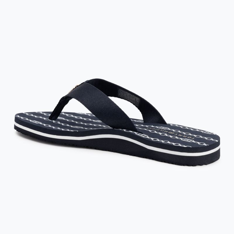 Tommy Hilfiger infradito donna Chain Print Beach Sandal spazio blu 3