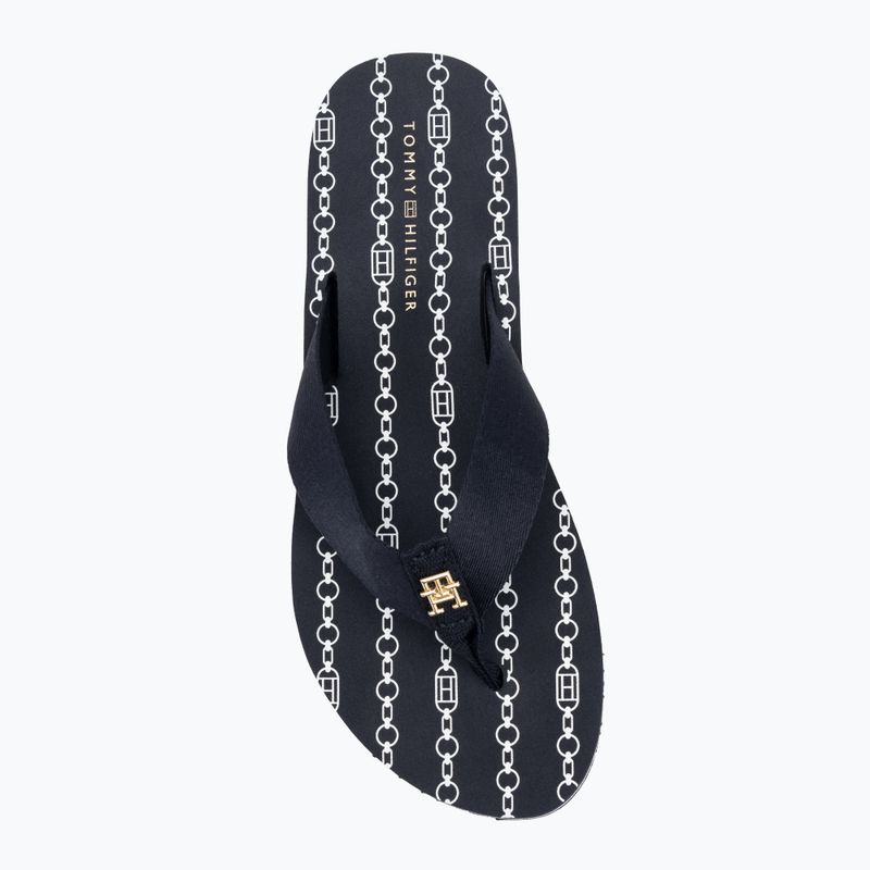 Tommy Hilfiger infradito donna Chain Print Beach Sandal spazio blu 5