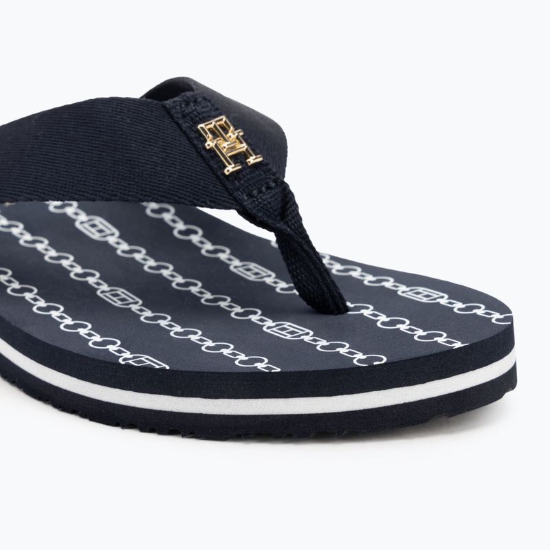 Tommy Hilfiger infradito donna Chain Print Beach Sandal spazio blu 7