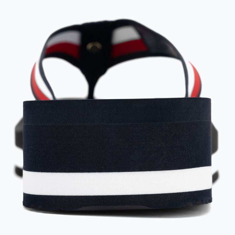 Tommy Hilfiger infradito donna Corp Mid Wedge Beach Sandal blu spaziale 6