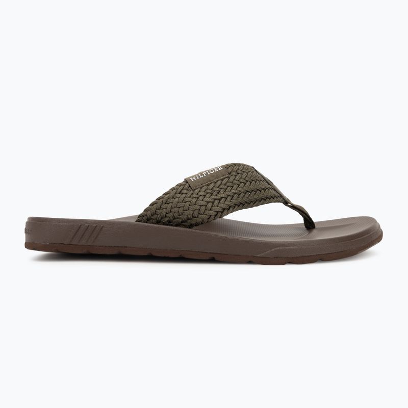 Tommy Hilfiger Uomo Molded Web Beach Flip Flops Sandalo verde militare 2