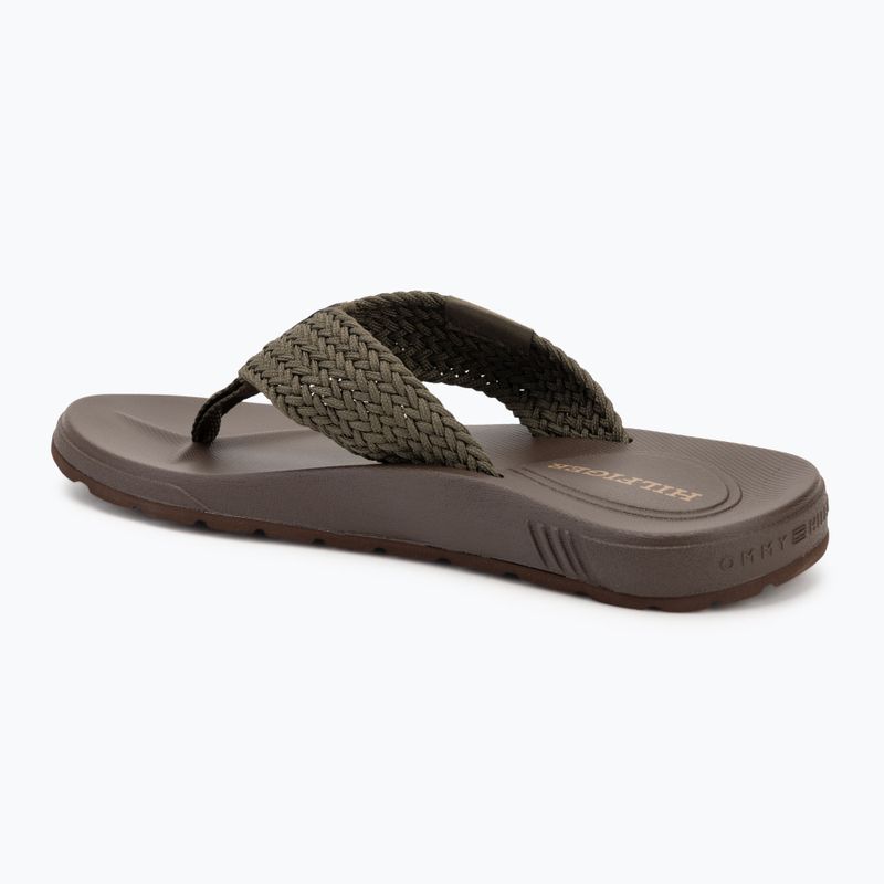Tommy Hilfiger Uomo Molded Web Beach Flip Flops Sandalo verde militare 3