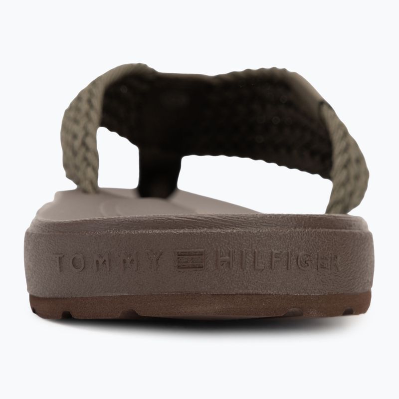 Tommy Hilfiger Uomo Molded Web Beach Flip Flops Sandalo verde militare 6