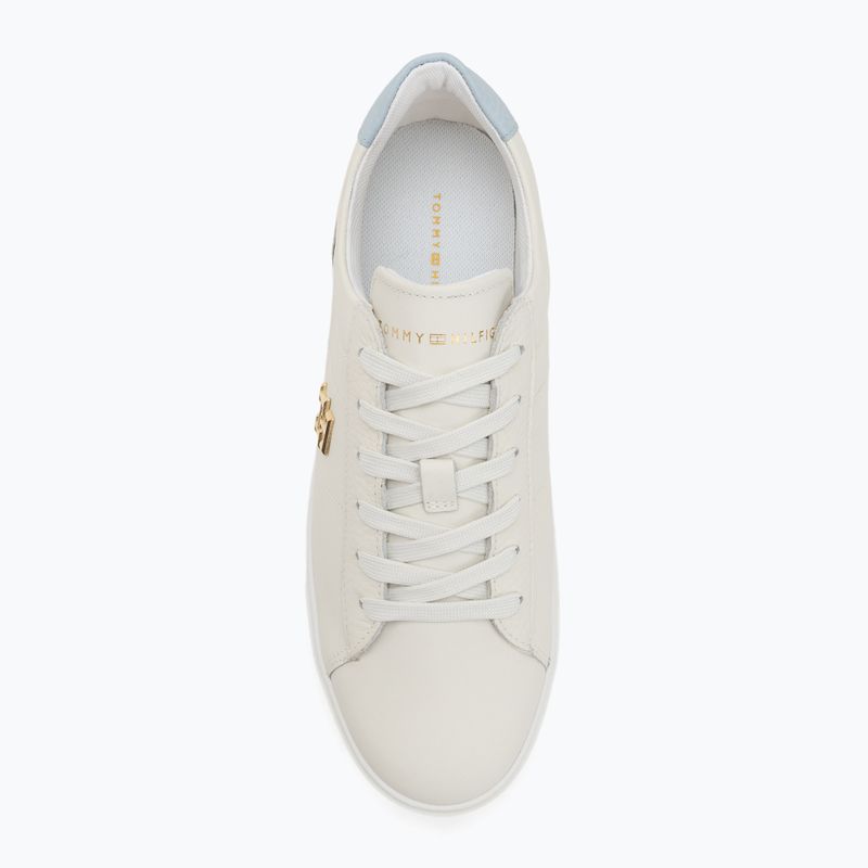 Scarpe Tommy Hilfiger Platform Court donna ecrù/blu chiaro 5