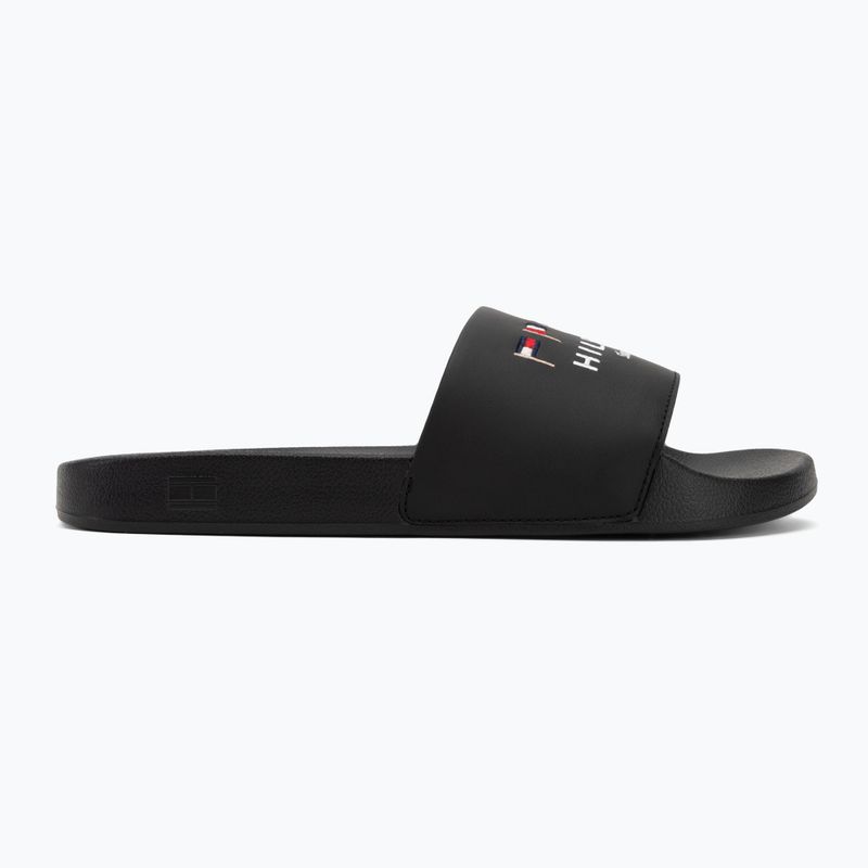 Tommy Hilfiger Flags Pool Slide nero da uomo 2